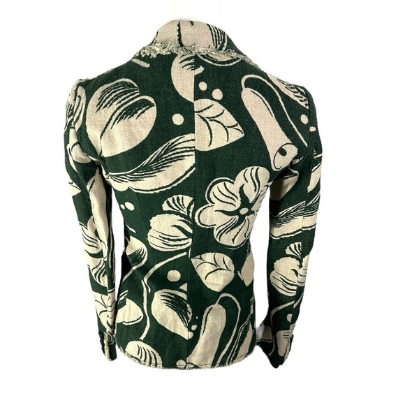 Moschino Cheap and Chic Blazer Green Floral Print Linen Size 6 - Picture 8 of 8